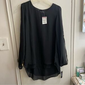 Zac & Rachel Black Sheer Blouse